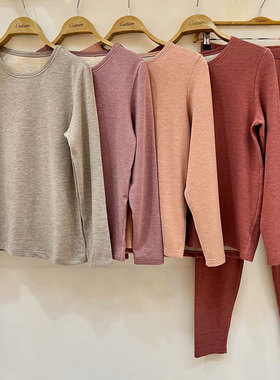 恺蒂亚斯秋冬女士保暖秋衣裤膨克绒御养亲肤圆领套装79511