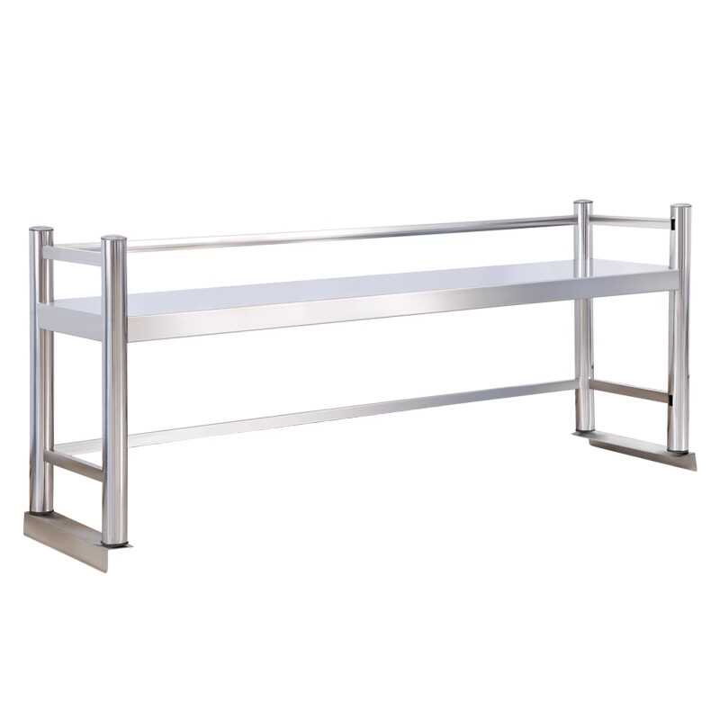 冰柜上不锈钢立架带围栏工作台上架子护栏架奶茶店台上置物架饭店