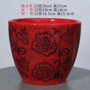 陶瓷花盆特大号绿植兰花花盆陶瓷花瓶花器桌面鹅蛋带孔送底托