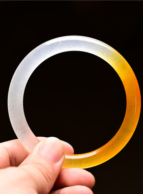 新疆和田白玉细圆条手镯 新款金丝玉a货女款玉镯戈壁玉少女玉镯子