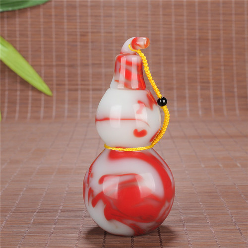 锦玉轩和田玉彩玉葫芦多彩福禄寿把件摆件 葫芦手玩件 把把胡把件