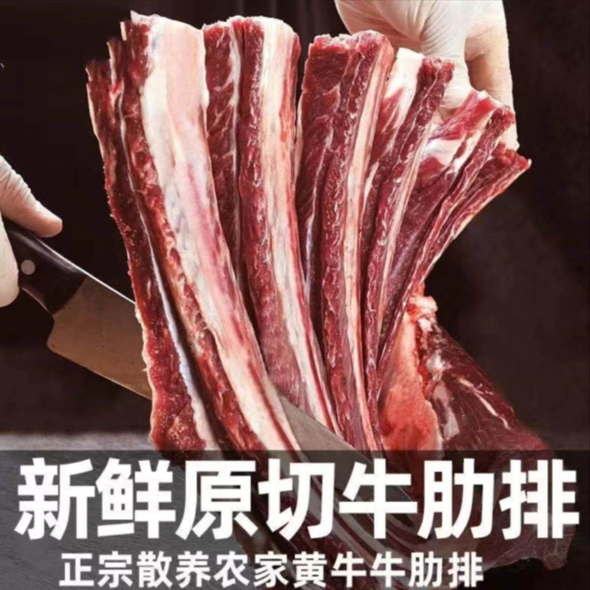 内蒙古牛排正宗牛肋排骨散养牛肉新鲜5斤量贩装