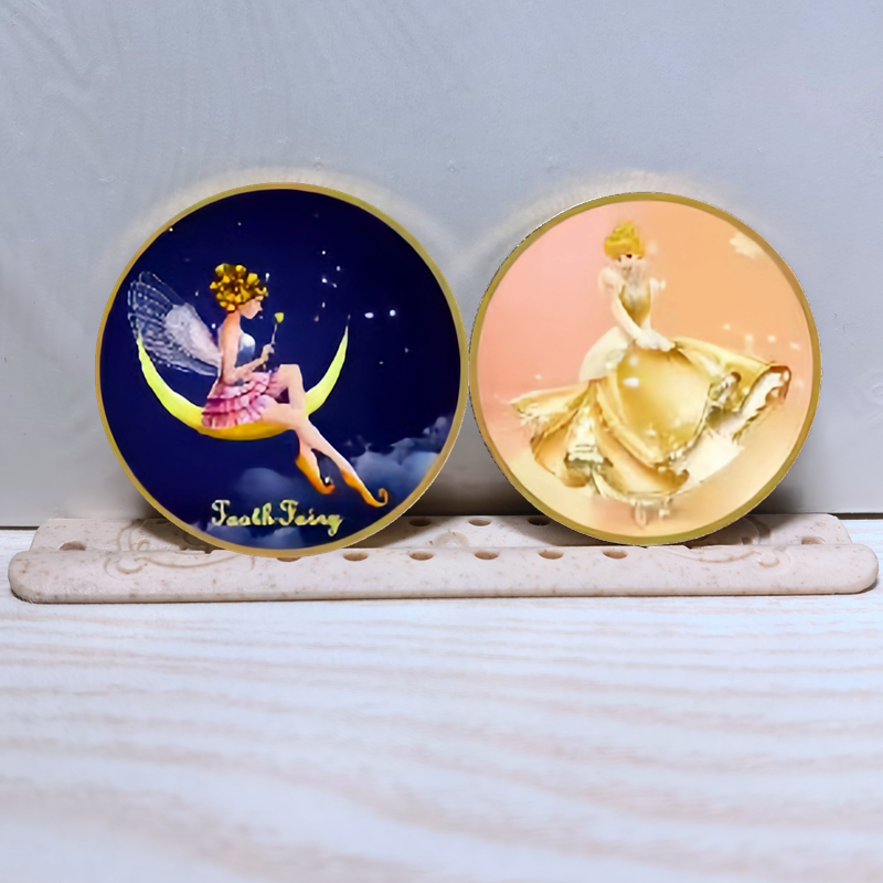 牙仙子送孩子的礼物黄铜金属金币游戏钱币儿童过家家奖励礼品宝藏