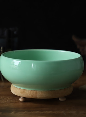 漳州水仙花盆陶瓷无孔容器大号室内铜钱草碗莲睡莲水培植物多肉盆