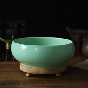 漳州水仙花盆陶瓷无孔容器大号室内铜钱草碗莲睡莲水培植物多肉盆