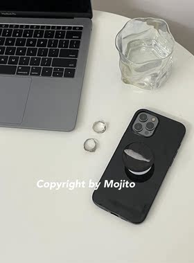 Mojito 暗黑风有趣咸鱼支架手机壳适用iPhone12/14pro/Max/11软壳