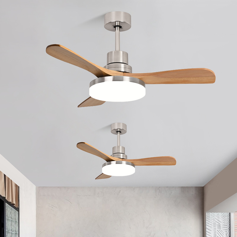 实木吊扇灯饭厅家用吊扇灯客厅中古风2025年新款带电风扇吊灯一体