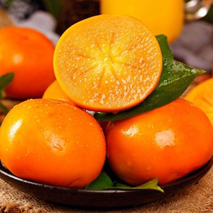 恭城甜脆柿新鲜甘甜爽口柿子当季新鲜水果自家种植恭城脆柿大果