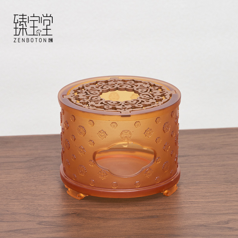 臻宝堂×心缘堂联名款古法脱蜡琉璃温茶炉蜡烛煮茶炉加热保温底座
