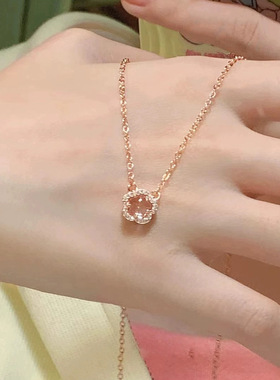 浪漫樱花项链女生轻奢小众设计高级感玫瑰金锁骨链颈链爆款