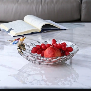 罗比罗丹珐琅彩果盘创意果盘家用客厅茶几家居报喜鸟果盘设乡味