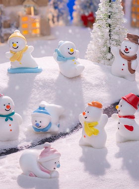 微景观创意可爱圣诞雪人圣诞树造雪景 DIY装饰配件微缩迷你小摆件