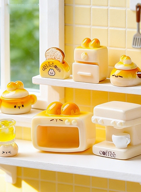 微缩仿真烘焙厨具道具模型汤锅空气炸锅榨汁机咖啡机烤箱小摆件