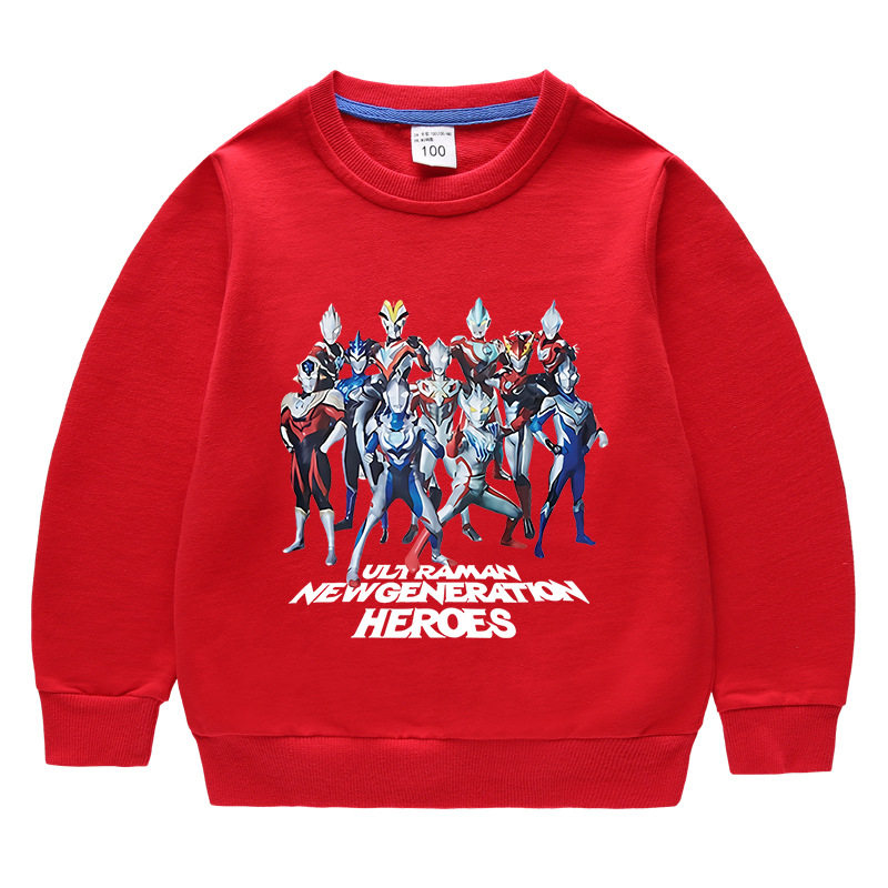 男童纯棉长袖卫衣卡通超人男孩春季薄款上衣儿童春装奥特曼衣服潮