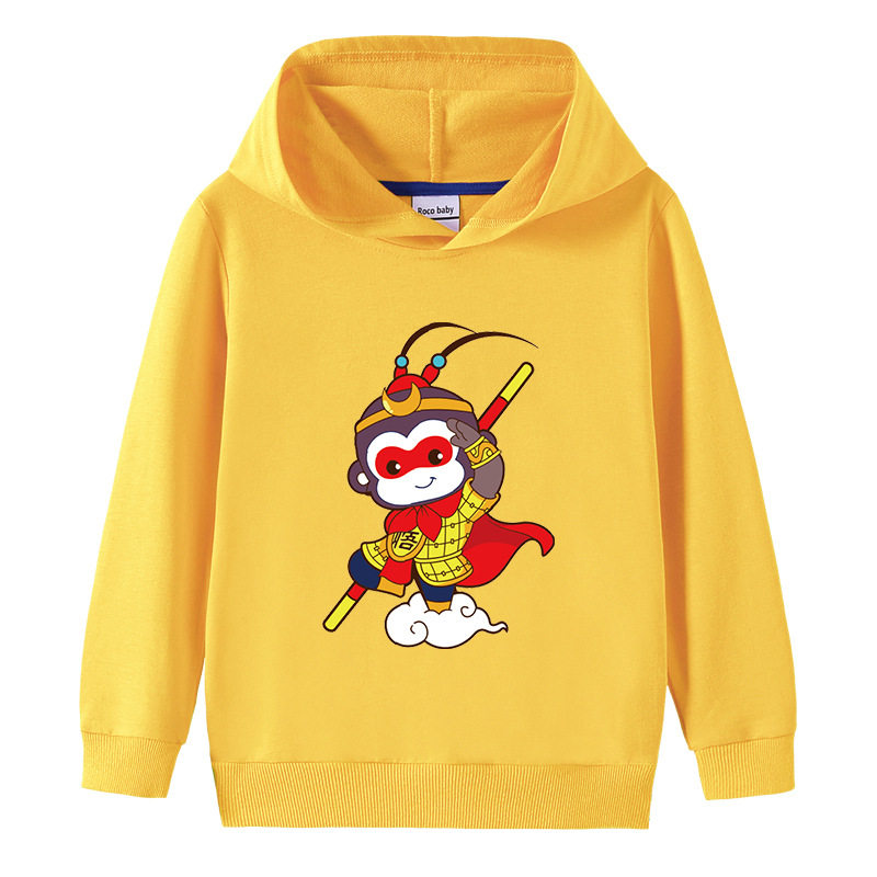 男童孙悟空长袖卫衣中大童卡通童装儿童连帽宽松上衣2026春装新款