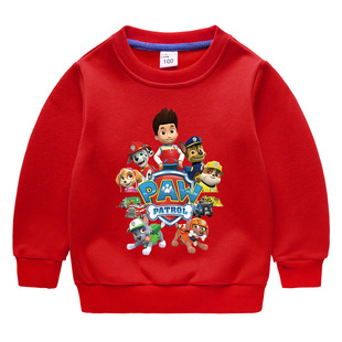 汪汪队男童卫衣秋冬薄绒2026新款童装男宝宝冬季衣服儿童加绒冬装