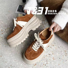 T31女鞋2025秋季新款超轻厚底7cm松糕鞋小个子穿搭显高时尚休闲鞋