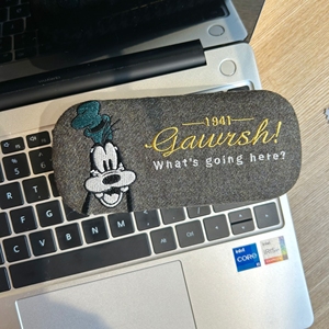 出口原单迪士尼眼镜盒高飞Harris Tweed 英伦风布料Ins款包邮送布