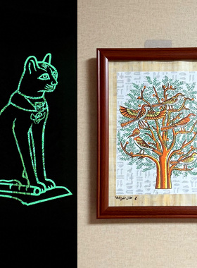 埃及纸莎草画相框30*20 手绘莎草纸画沙草画草纸画旅游纪念品特产