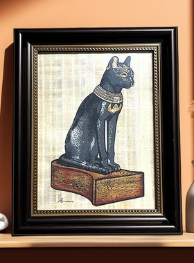 埃及纸莎草画 带相框精致装裱 树皮画草沙纸画特产纪念品伴手礼