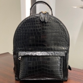 YONLIA永亮鳄鱼皮双肩包肚皮黑色女士大容量旅行背包高级感时尚 款