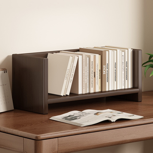 实木桌面书架置物架桌上学生书桌办公桌小型书本收纳立式架子简易