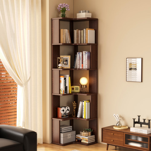 实木转角书架靠墙落地置物架客厅角柜窄缝拐角收纳架卧室床头书柜