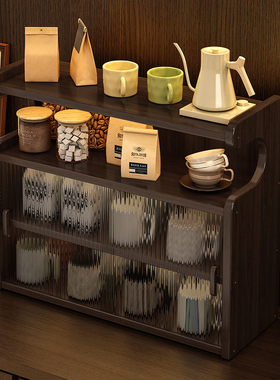 杯架桌面置物架子茶杯水杯咖啡杯收纳多层展示柜客厅餐边柜台防尘