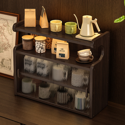 杯架桌面置物架子茶杯水杯咖啡杯收纳多层展示柜客厅餐边柜台防尘