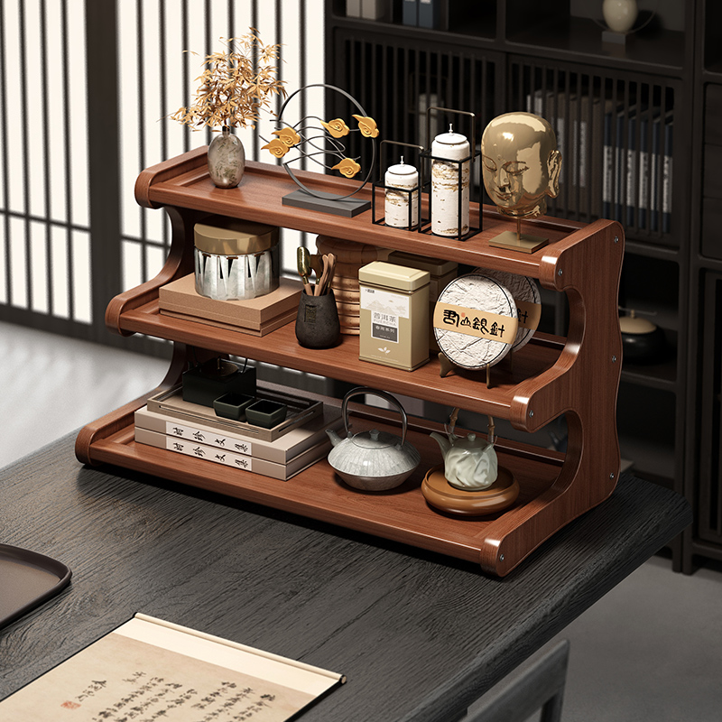 桌面博古架茶桌茶具置物架