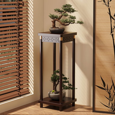 中式实木花架客厅落地式花盆置物架阳台多层花几室内多肉绿植放置