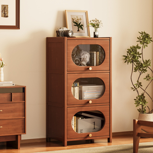 多层置物柜餐边柜转角落地书架客厅窄缝书柜储物柜中古收纳展示柜