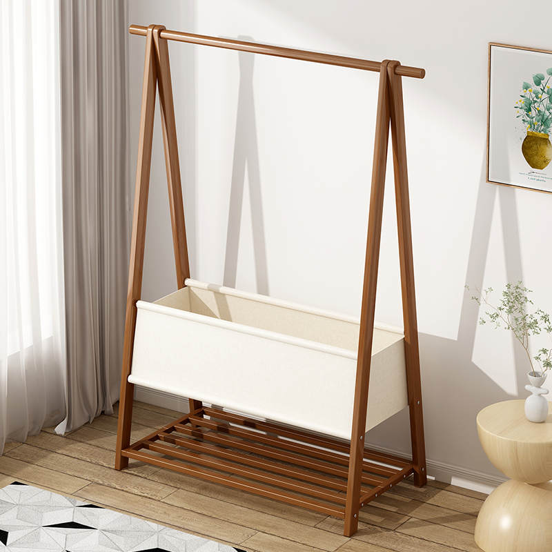 衣帽架卧室家用落地可折叠楠竹