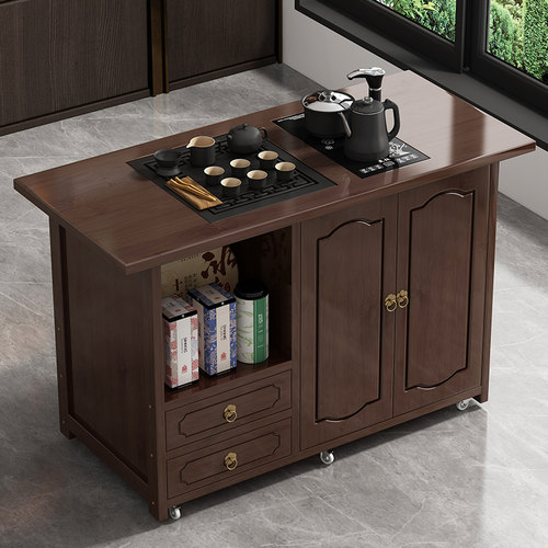 永爵楠竹移动茶桌茶台新中式