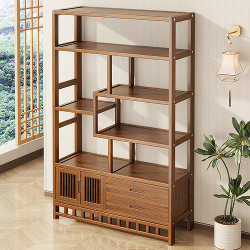 博古架实木中式茶叶茶具置物书架