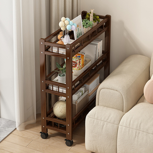 夹缝置物架带轮沙发缝隙超窄书架极窄可移动边书柜收纳多层小推车