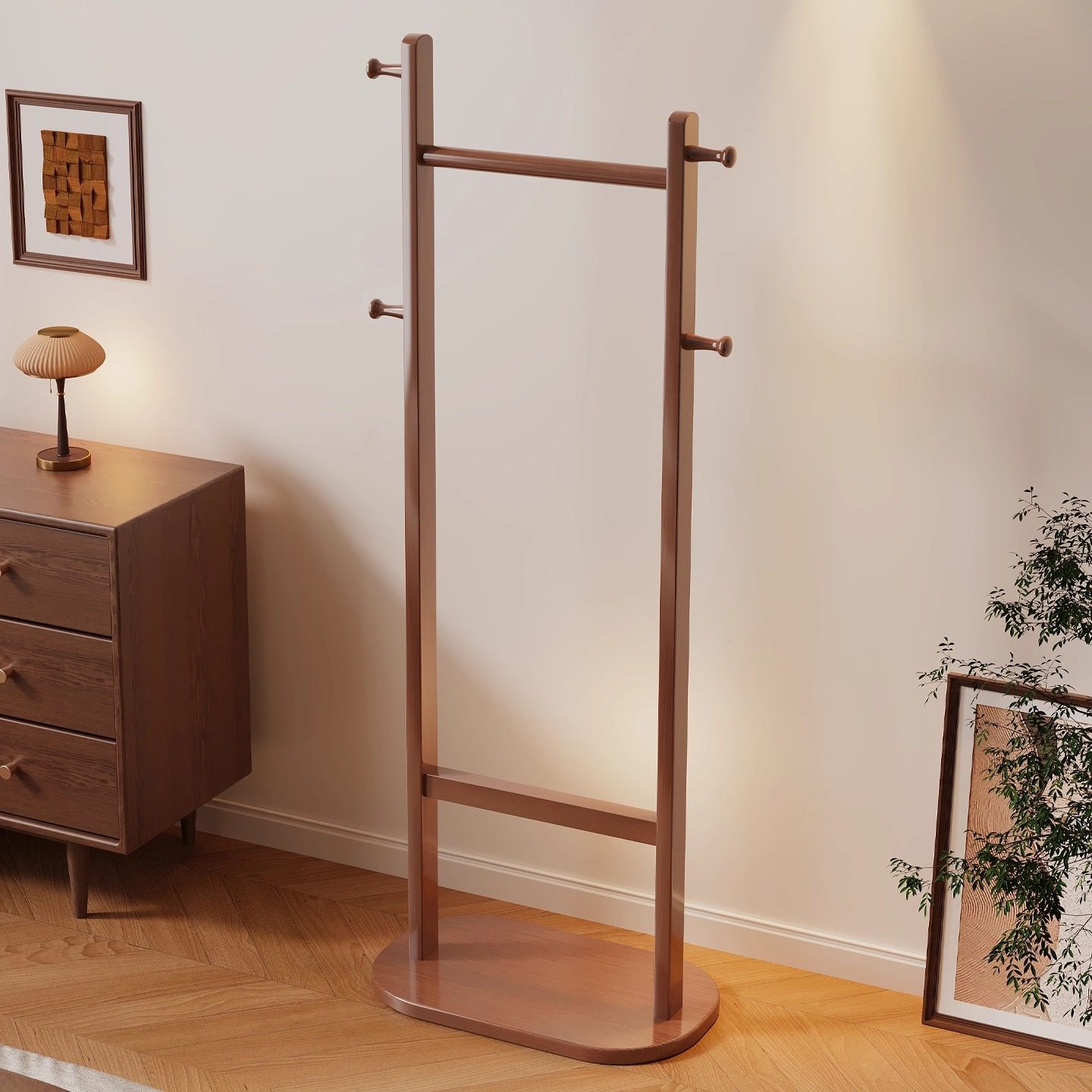 挂衣架落地卧室衣帽架家用房间挂衣服收纳置物架入户立式小型衣架