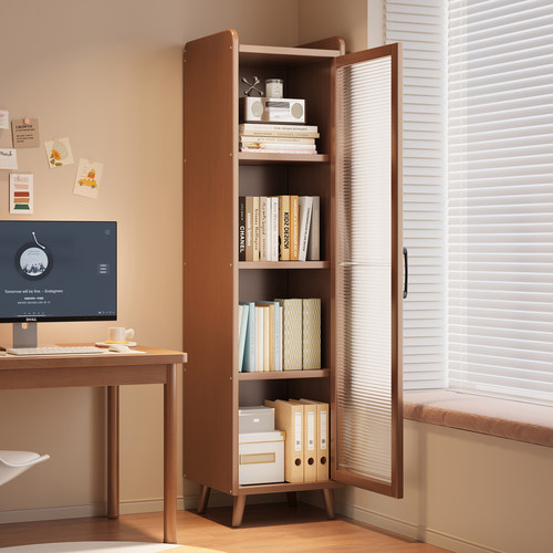 落地置物架家用书架收纳书柜子展示柜一体靠墙书房储物柜转角架子