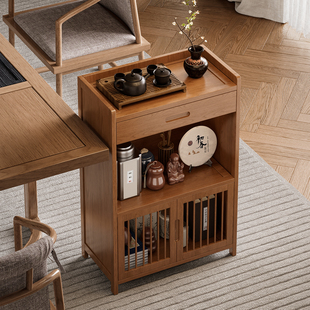 茶架子置物架中式茶叶柜落地小型博古架茶室茶具摆件收纳展示边柜