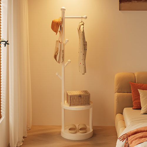 实木挂衣架落地卧室多功能小型床边家用房间衣服挂架不占地衣帽架