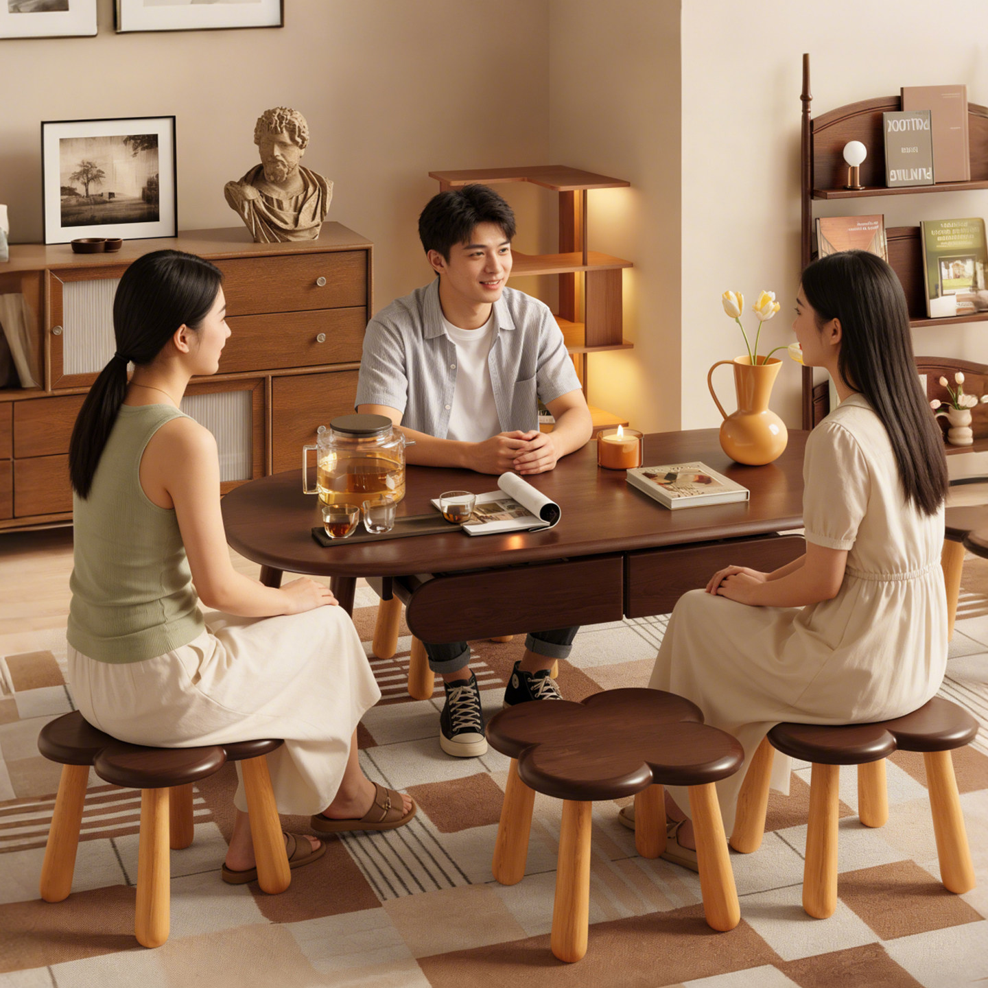 实木小凳子家用矮凳客厅沙发凳儿童板凳木头小坐凳门口换鞋凳圆凳