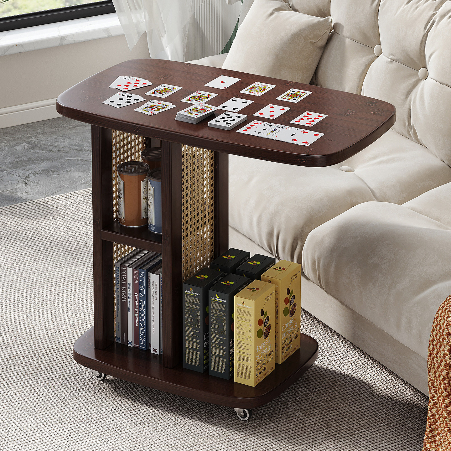 移动沙发边几小桌子边柜边柜卧室床边茶几置物架客厅餐边桌小推车