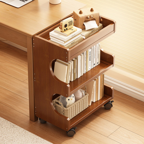 书桌旁小书架可移动儿童落地书柜