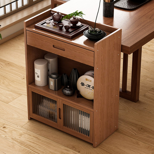 茶室中式博古架茶具茶杯茶叶置物柜茶壶防尘小型收纳架多层摆放柜