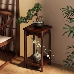 博古架实木中式花架子客厅落地式仿古盆景阳台花盆托架室内置物架