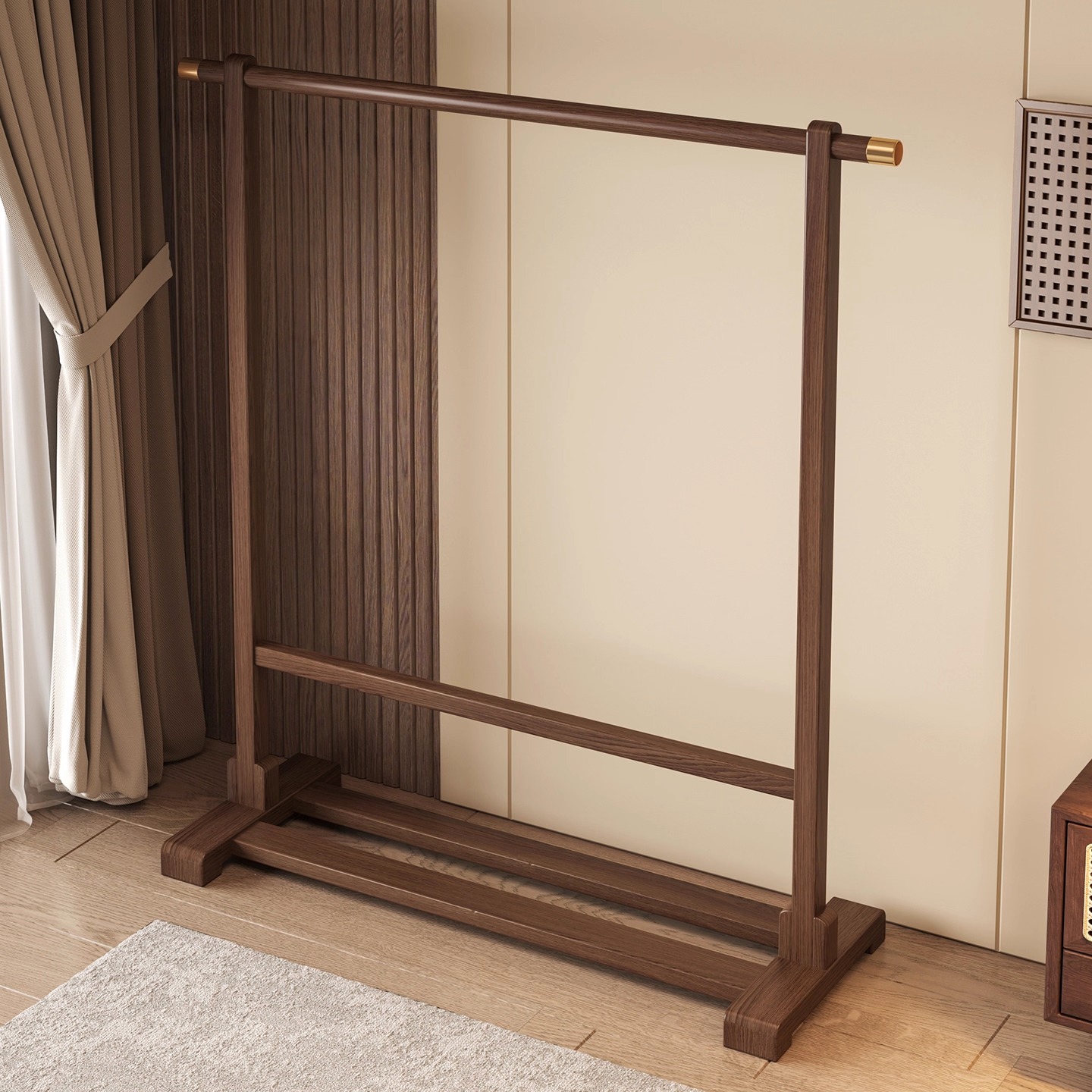 衣架落地挂衣架卧室家用入户新中式不占空间收纳衣服挂架置衣架子