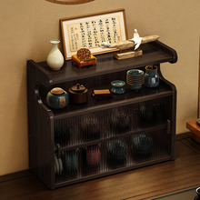 桌面茶杯架茶室茶台博古架实木新中式茶叶茶具置物架茶柜摆放展示