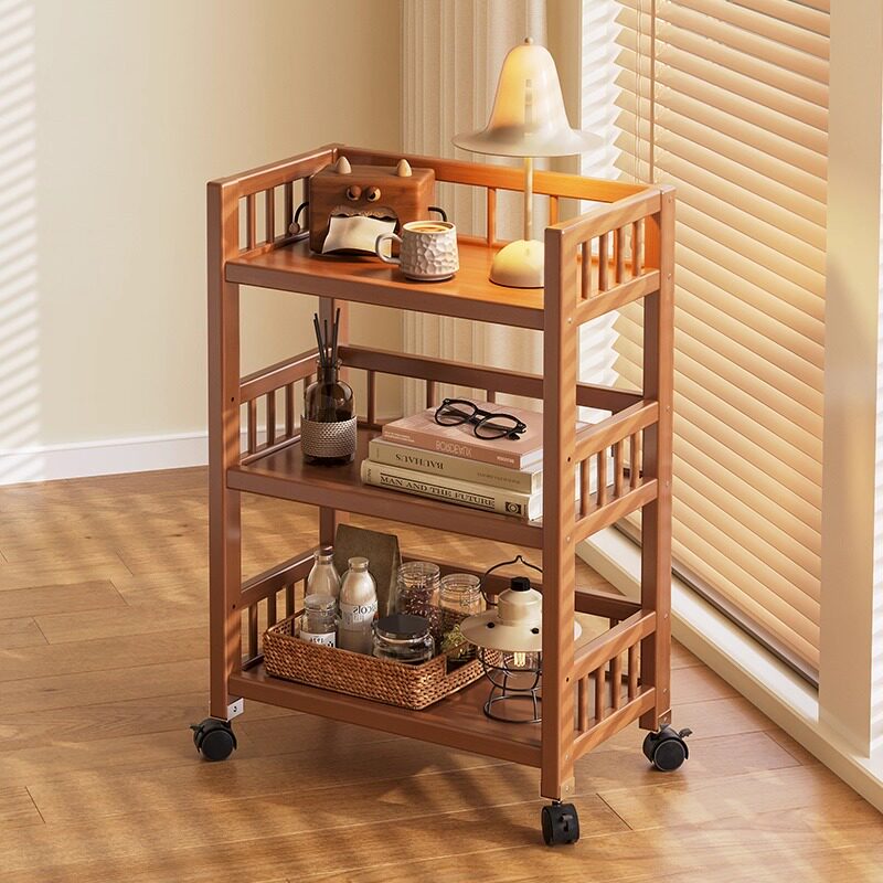 置物架落地可移动带轮小推车家用玩具收纳零食架日式卫生间储物架