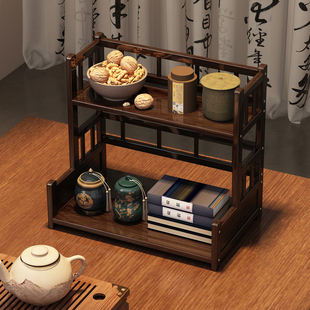 桌面茶杯茶具收纳置物架小型台式博古架茶叶摆放展示架非实木茶柜