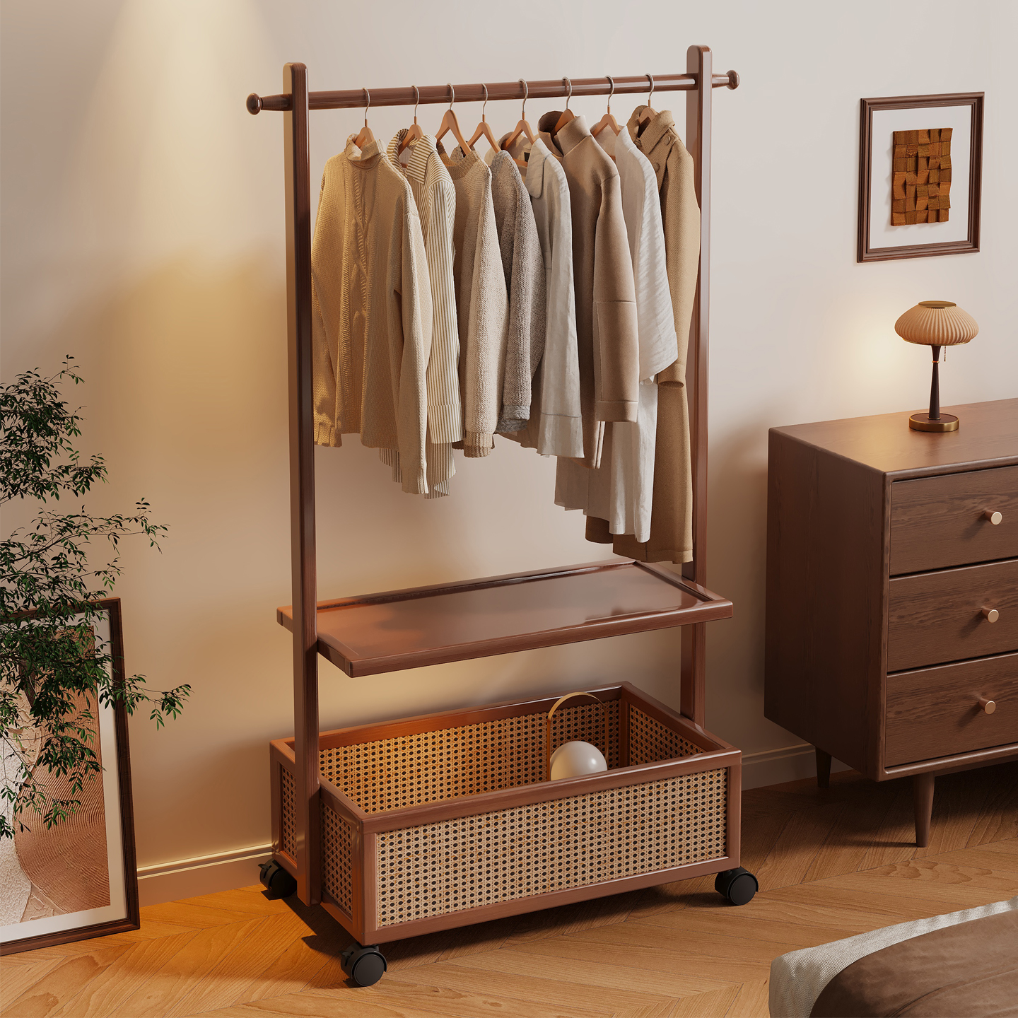 挂衣架卧室落地式置衣架家用衣帽架2025新款晾衣架房间衣服收纳架